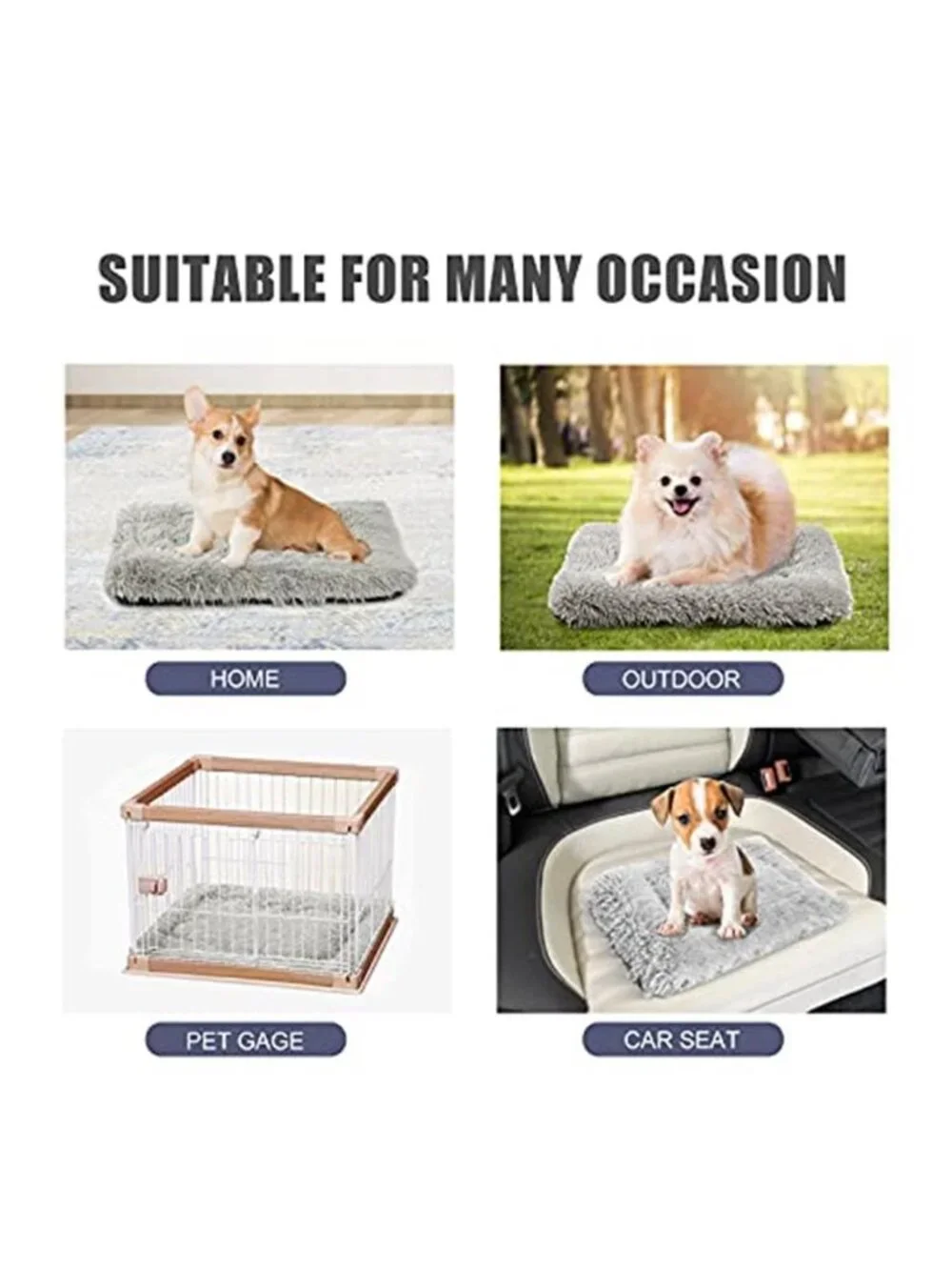 Self Heating Cat Bed Warm Plush Pet Mat Small Dog Cushion Foldable Cozy